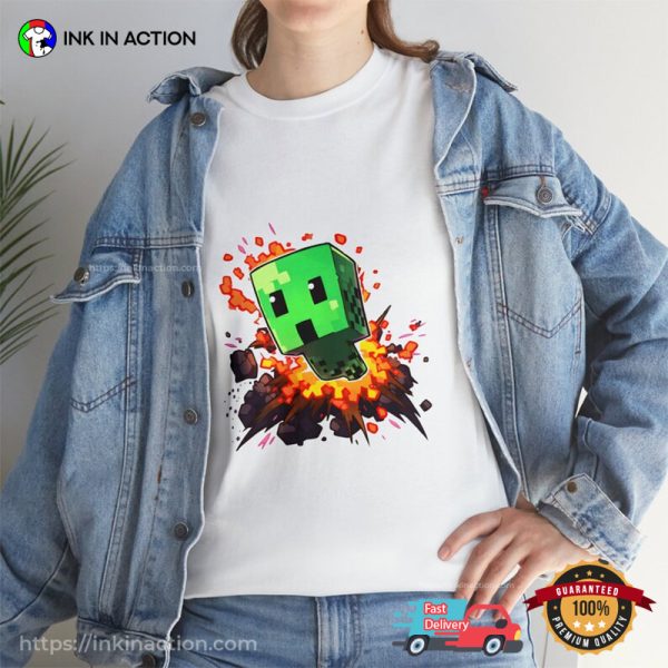 Cute Creeper Minecraft Exploding T-shirt