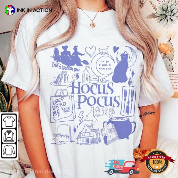 Disney Hocus Pocus 2 Horror Movie Doodle Art Shirt