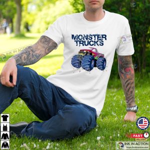 monster jam monster trucks Basic Shirt 3 Ink In Action