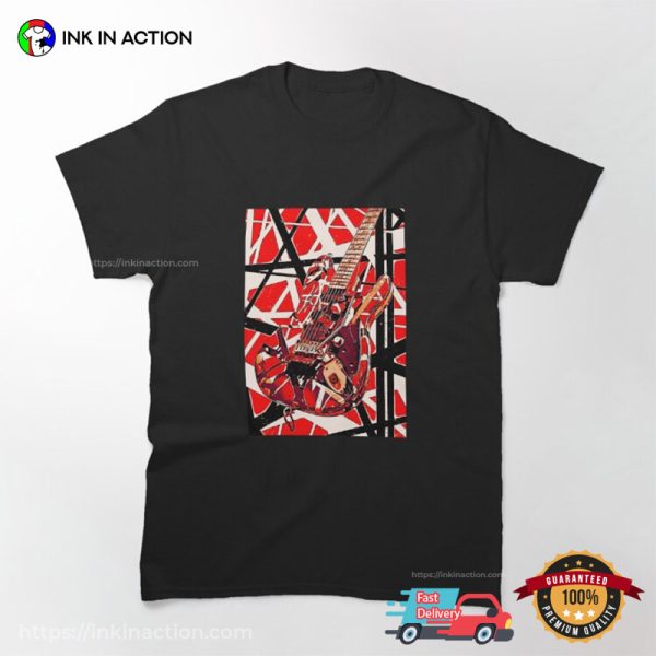 Van Halen Guitar Red Striped Classic T-Shirt
