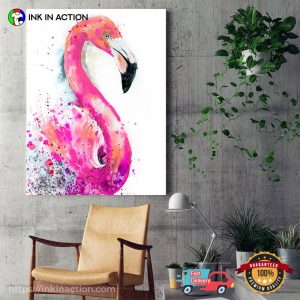 Watercolor Flamingo, Bird Art Poster