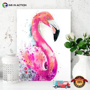 Watercolor Flamingo, Bird Art Poster