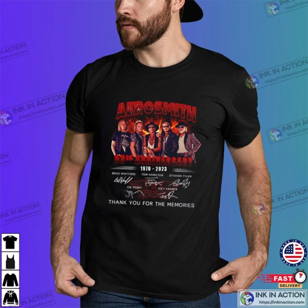 Aerosmith 53rd Anniversary 1970-2023 Signature T-Shirt