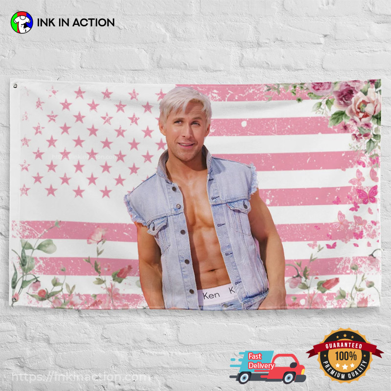 Ryan Gosling Ken Barbie Movie 2023 American Flag Tapestry