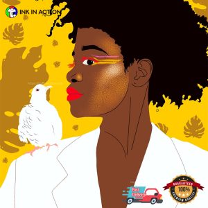 Black Woman with White Pigeon Print 2