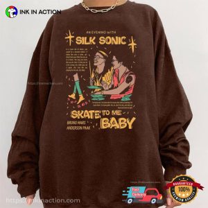 Bruno Mars Planet silk sonic Skate To me Baby T shirt 2