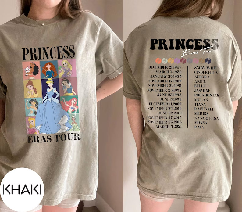 Comfort Colors Princess Eras Tour Disney Princess Tee - Print your  thoughts. Tell your stories.