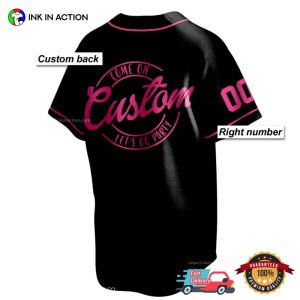 Custom Black Pink Come On barbie baseball jersey 1 1