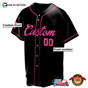 Custom Black Pink Come On barbie baseball jersey 2 1