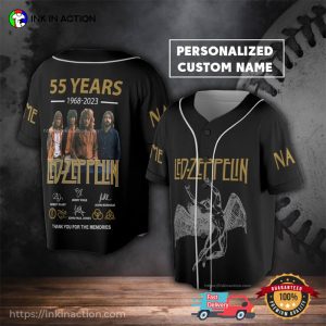 Custom Name Led Zeppelin Rock Band Baseball Jersey