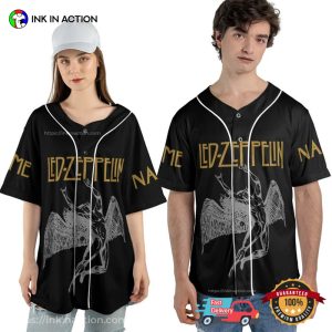 Custom Name Led Zeppelin Rock Band Baseball Jersey 3