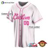 Custom White Pink Come On Barbie Baseball Jersey