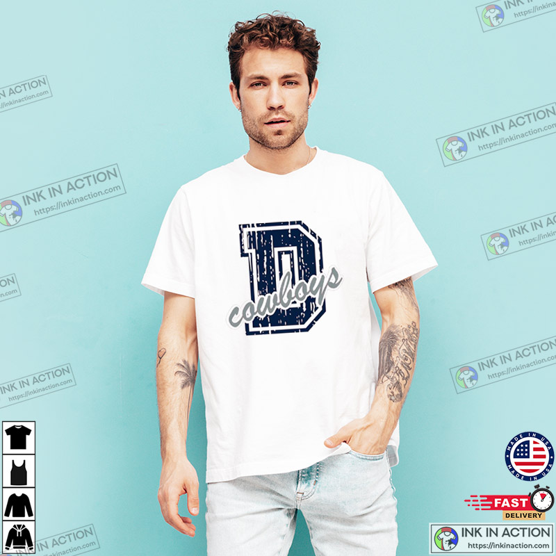 Dallas Cowboys Bleached Football T-Shirt - Ink In Action