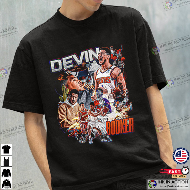 Devin Booker NBA Classic 90s Graphic Tee - Ink In Action