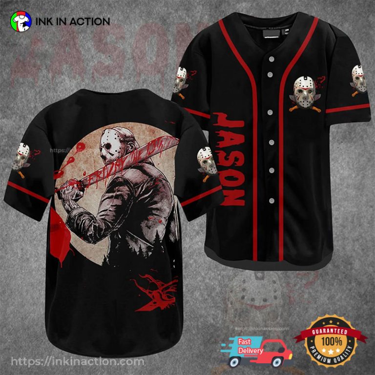 Jason Custom Jason Voorhees Friday The 13th Custom Baseball Jersey - Print your ...