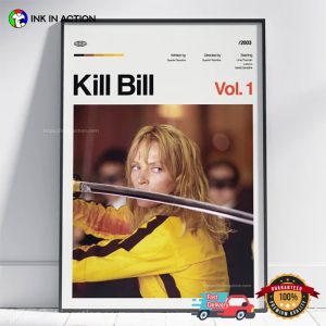 Kill Bill Movie Vol.1 Portrait Uma Thurman The Bride Wall Decor