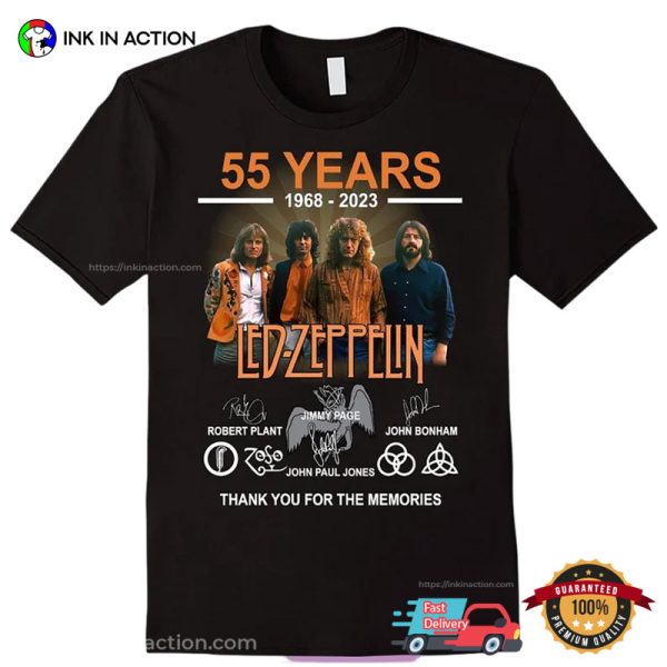 Led Zeppelin 55 Years Anniversary Fan Shirt