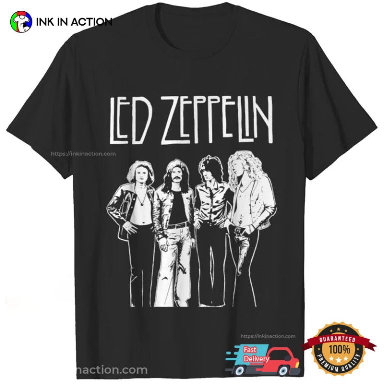 Led Zeppelin Rock Band BW Style T-shirt - Print your thoughts. Tell ...