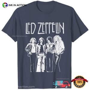 Led Zeppelin Rock Band BW Style T Shirt 2