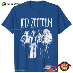 Led Zeppelin Rock Band BW Style T Shirt 3