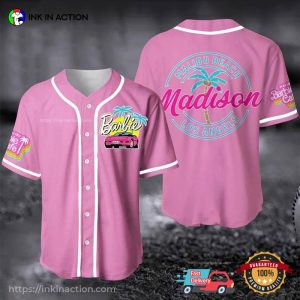 Malibu Beach LA Pink Barbie Baseball Jersey