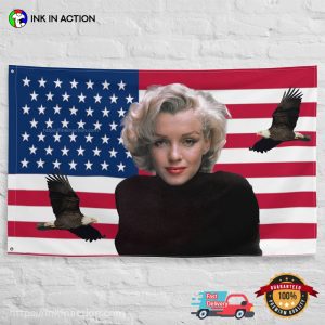 Marilyn Monroe Bald Eagle With American Flag