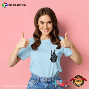 Peace Hands Sign Inspirational Tee, World Peace Clothing