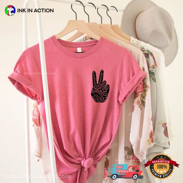 Peace Hands Sign Inspirational Tee, World Peace Clothing