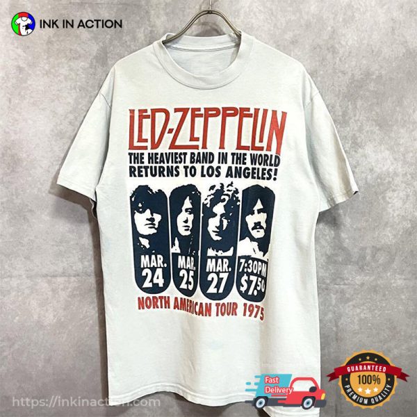 Retro Led Zeppelin North America Tour 1975 Shirt