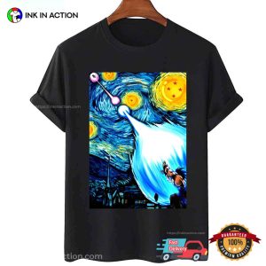 Starry Night Van Gogh Goku Vs Vegeta Manga Unisex T-shirt