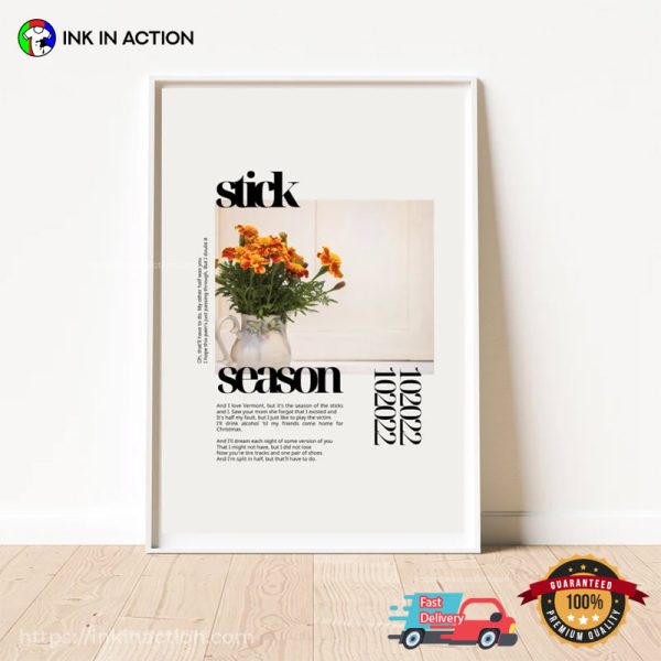 Stick Season Lyric Art Noah Kahan Album Poster