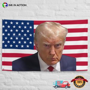 Trump Mugshot America Flag Tapestry Wall Decor