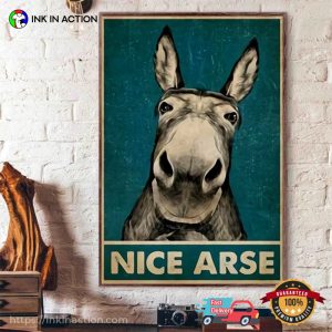 Vintage Funny Donkey Nice Arse Poster