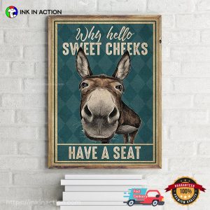 Donkey Hello Sweet Cheeks Funny Wall Decor
