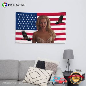 margot robbie 2023 Flag Wall decor 3