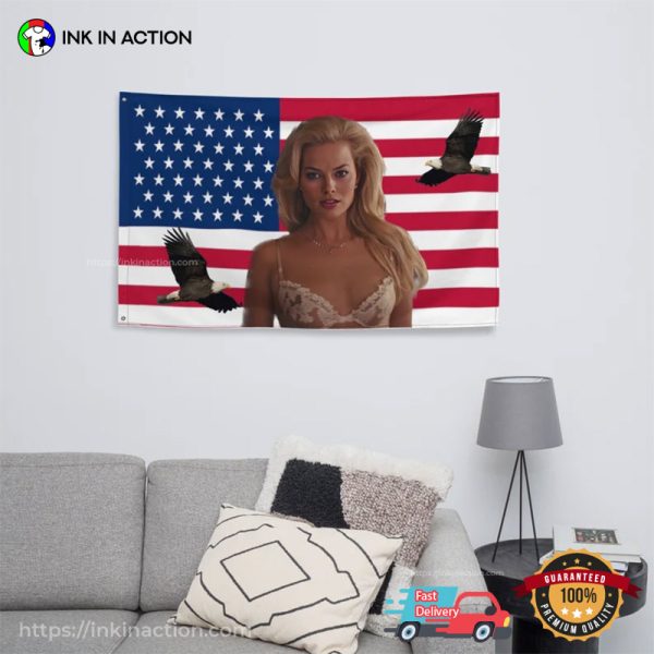 Margot Robbie 2023 Flag Wall Decor