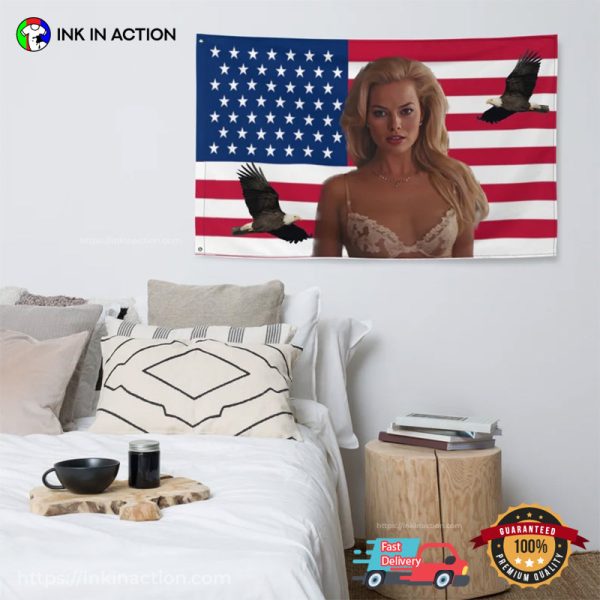 Margot Robbie 2023 Flag Wall Decor