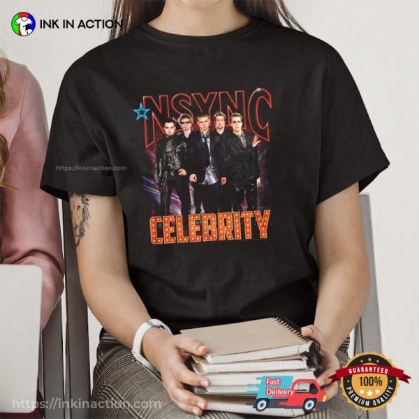 NSYNC Celebrity Black Adult T-Shirt