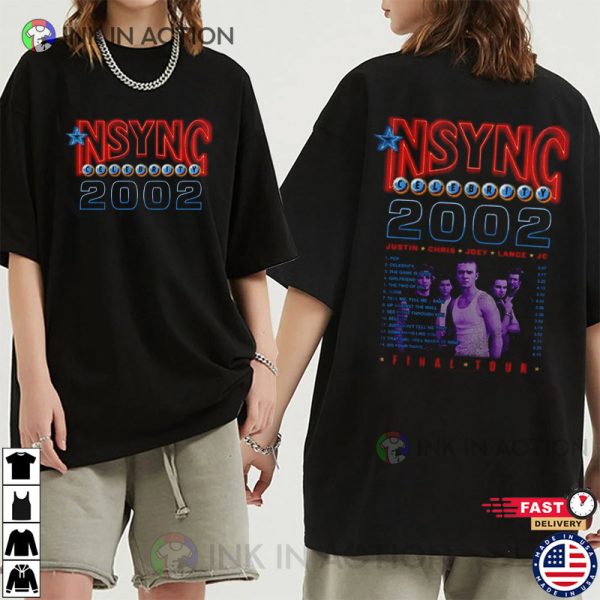 NSYNC Band Celebrity 2002 Black Adult T-Shirt