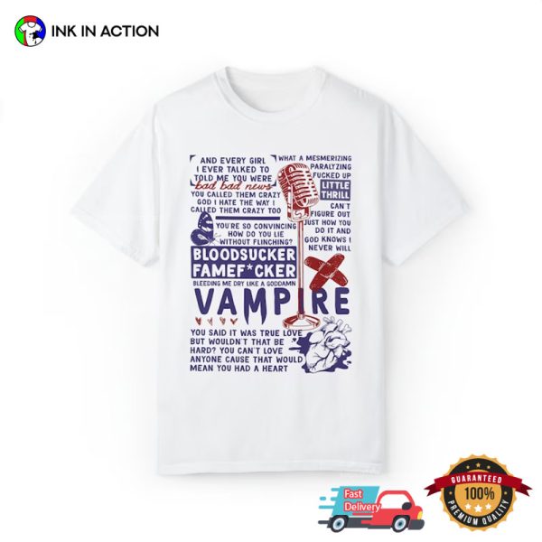 Olivia Rodrigo New Song Vampire Lyrics T-shirt