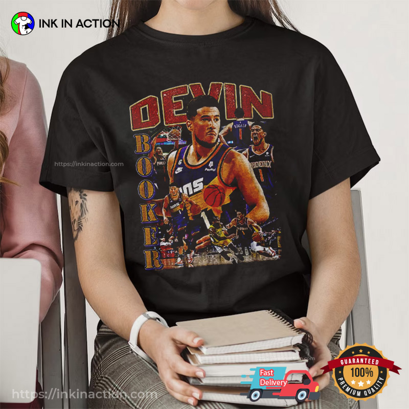 Devin Booker NBA Classic 90s Graphic Tee - Ink In Action