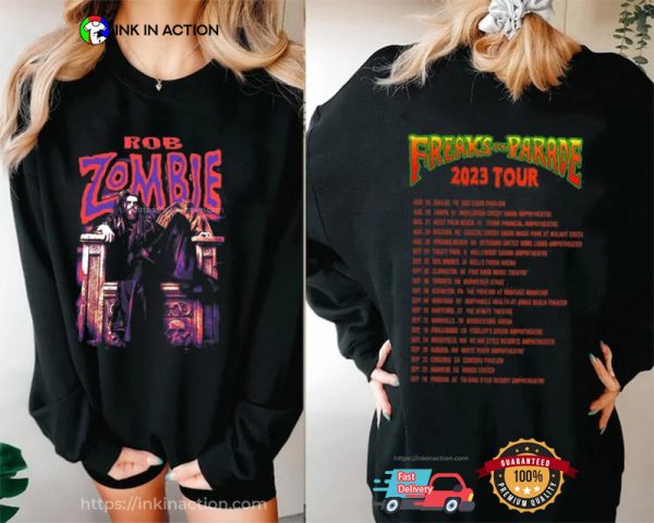 Rob Zombie Concert, Freaks On Parade Tour 2023 Shirt