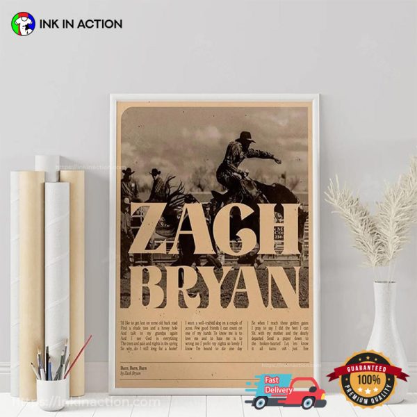 Zach Bryan Burn Burn Burn Poster