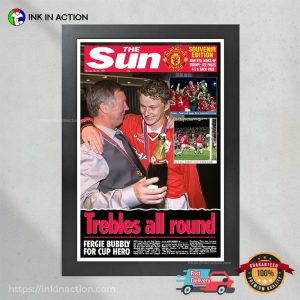 1999 Manchester United FC Treble Winners Poster