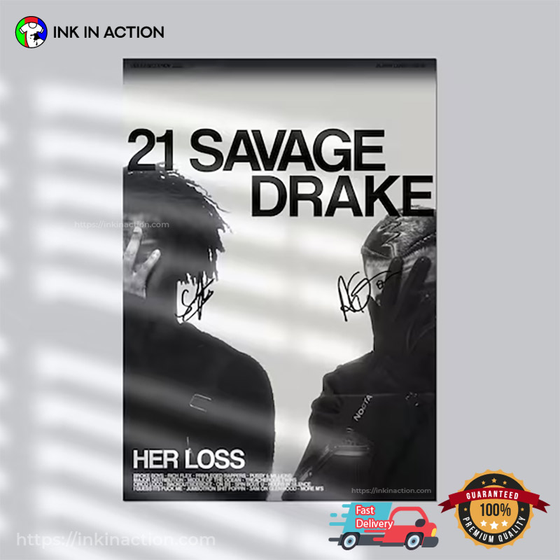 21 Savage Drake Her Loss Album Cover Poster - Print your thoughts. Tell  your stories.