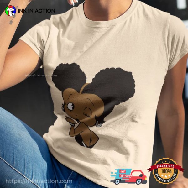 African American Betty Boop Winking Classic and Iconic T-Shirt, Betty Boop Merchandise