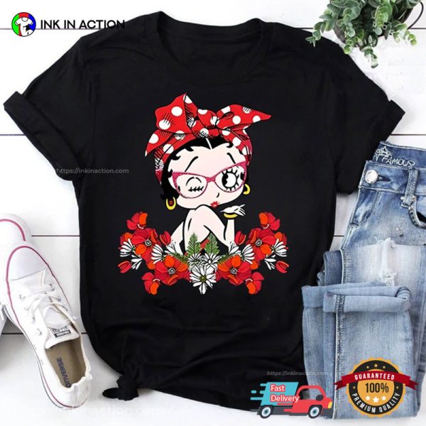 Betty Boop Flower T-Shirt, Betty Boop Merchandise