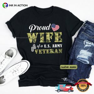 Customized Dogtag Proud Wife Of Veteran Shirt, happy veterans day