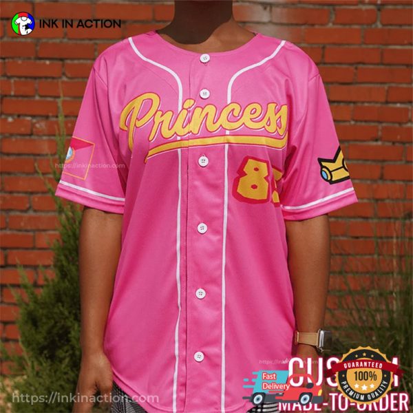 Customized Super Mario Princess Peach Baseball Jersey