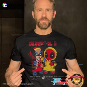 Cute Deadpool & Wolverine Chibi Cute Marvel T-Shirt